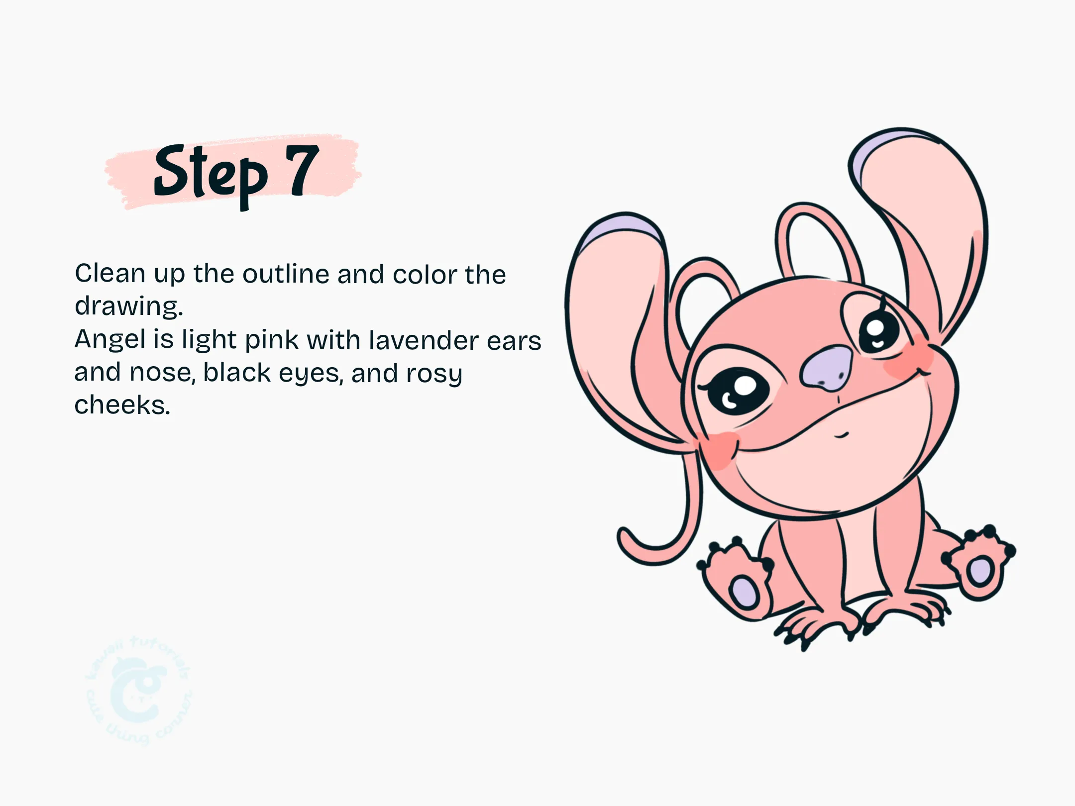 Step 7 Clean up the outline and color the drawing