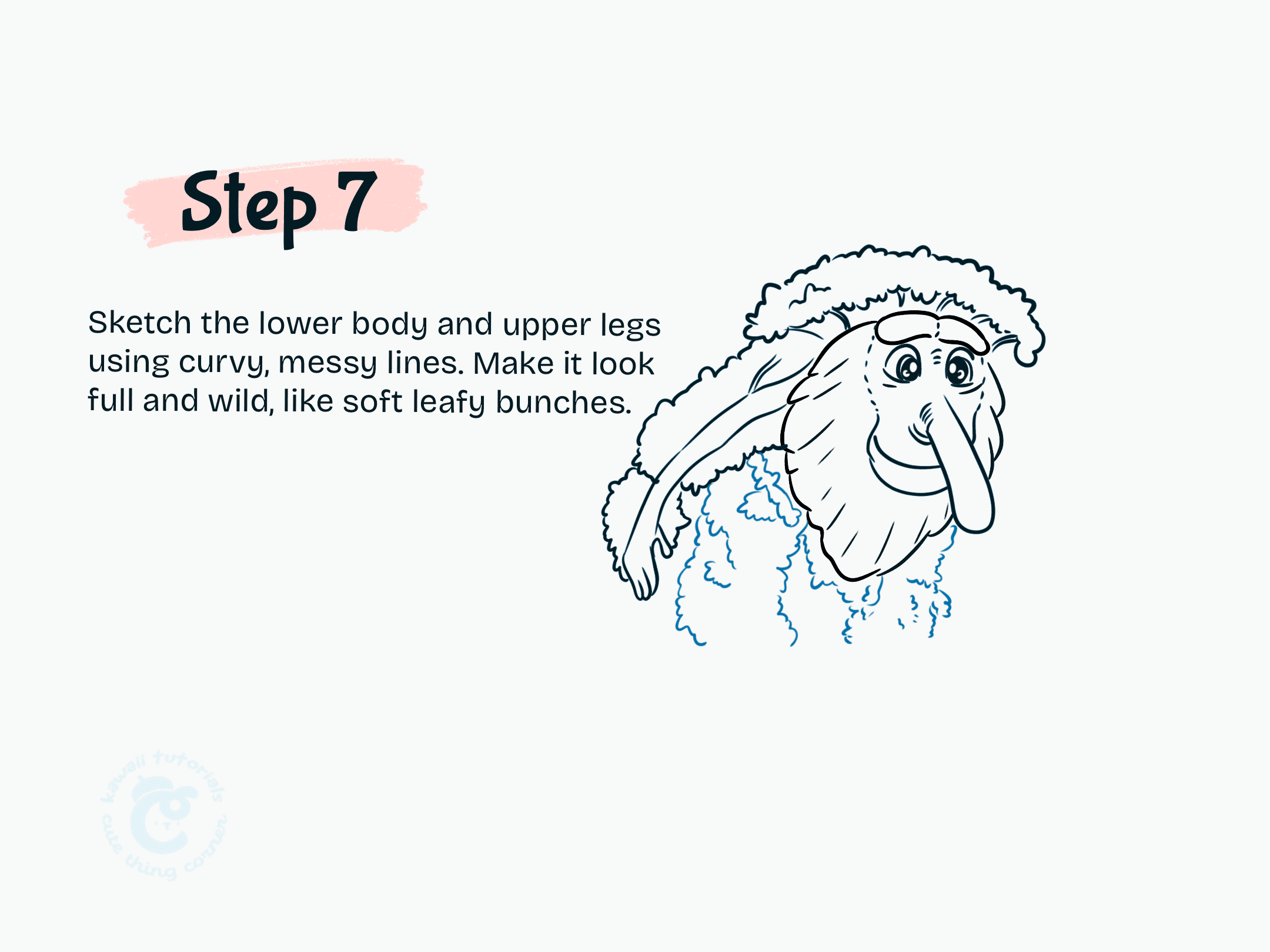 Step 7 Sketch the lower body and upper legs using curvy
