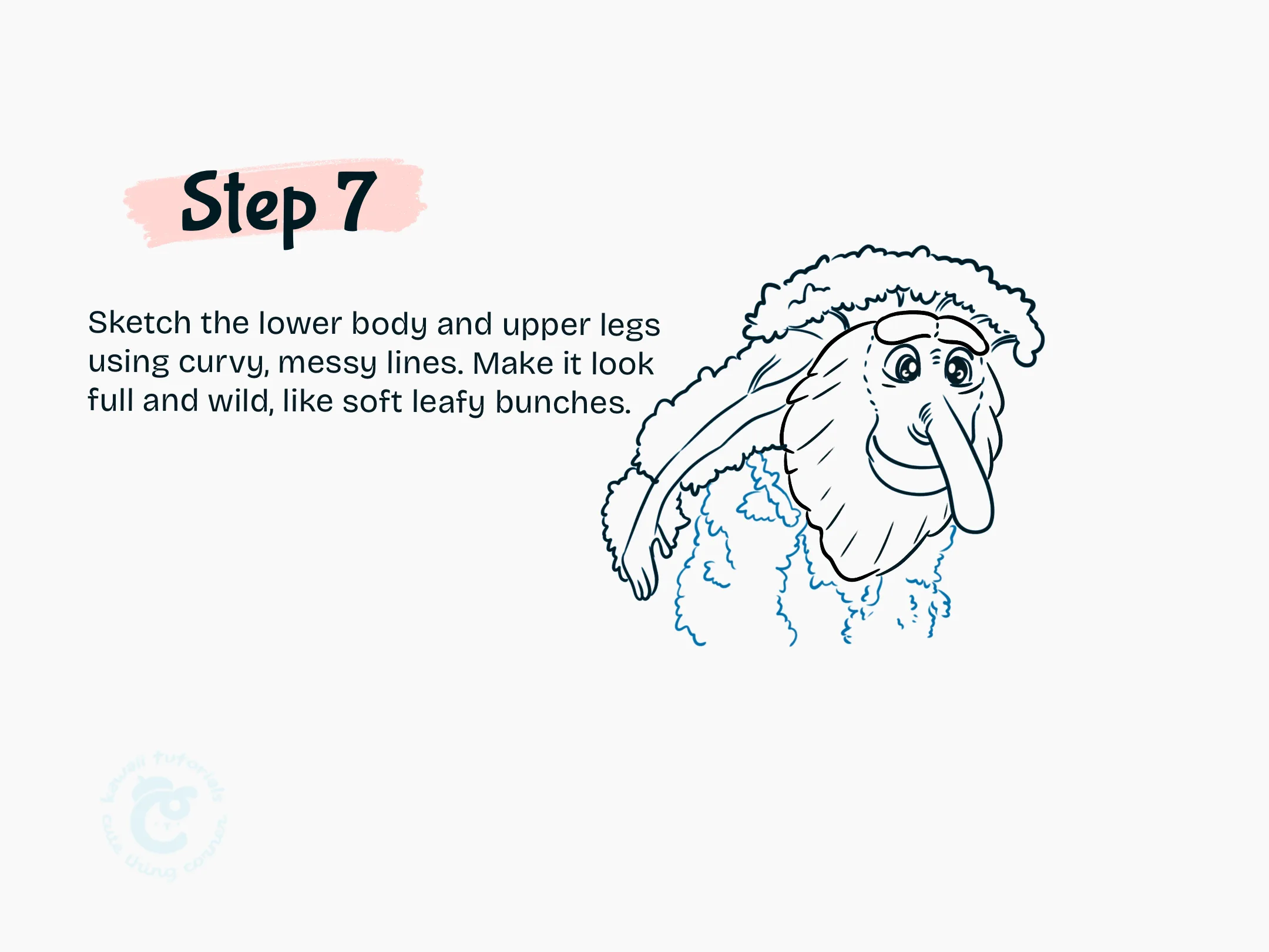 Step 7 Sketch the lower body and upper legs using curvy