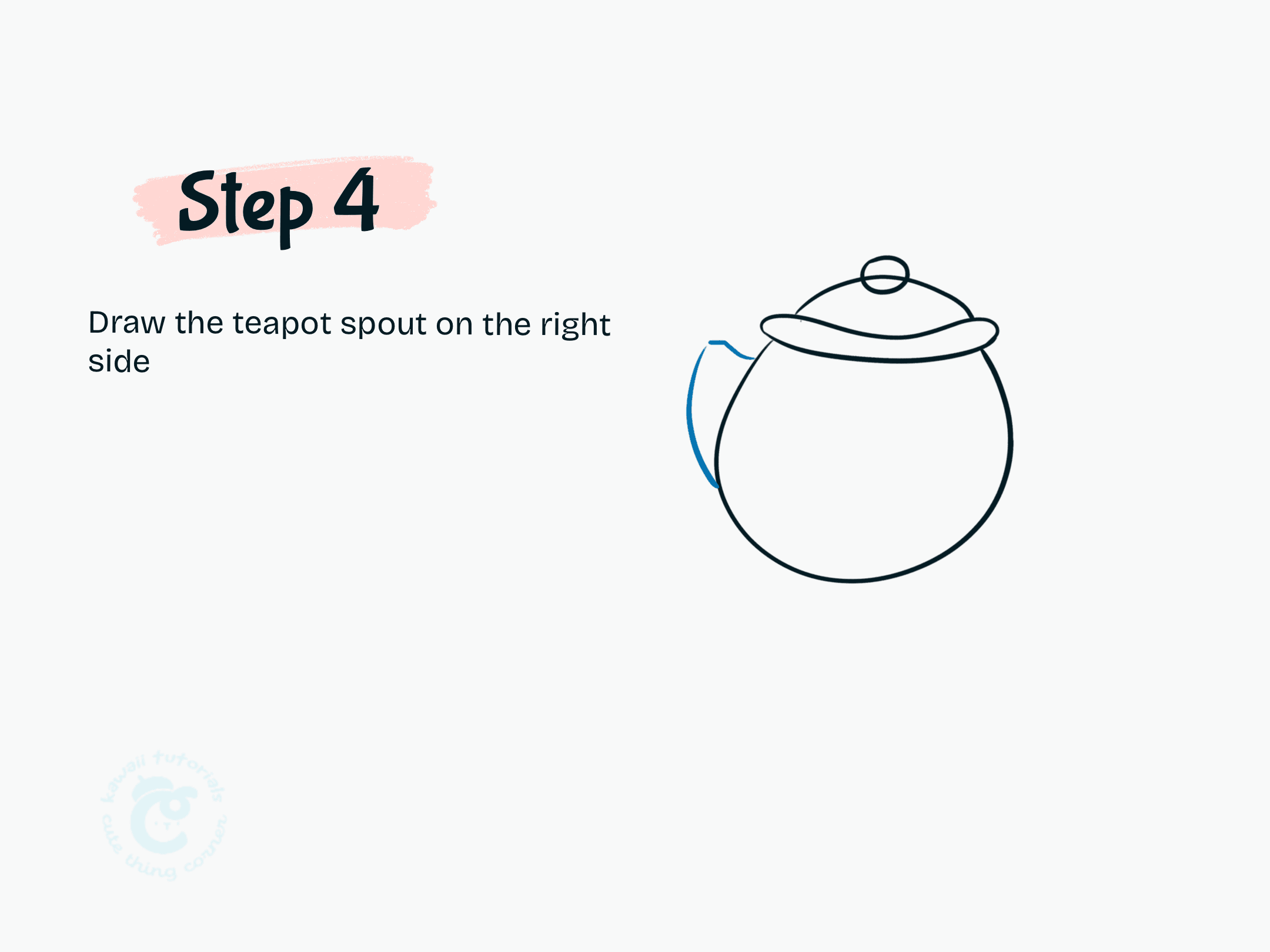 Draw the teapot spout on the right side