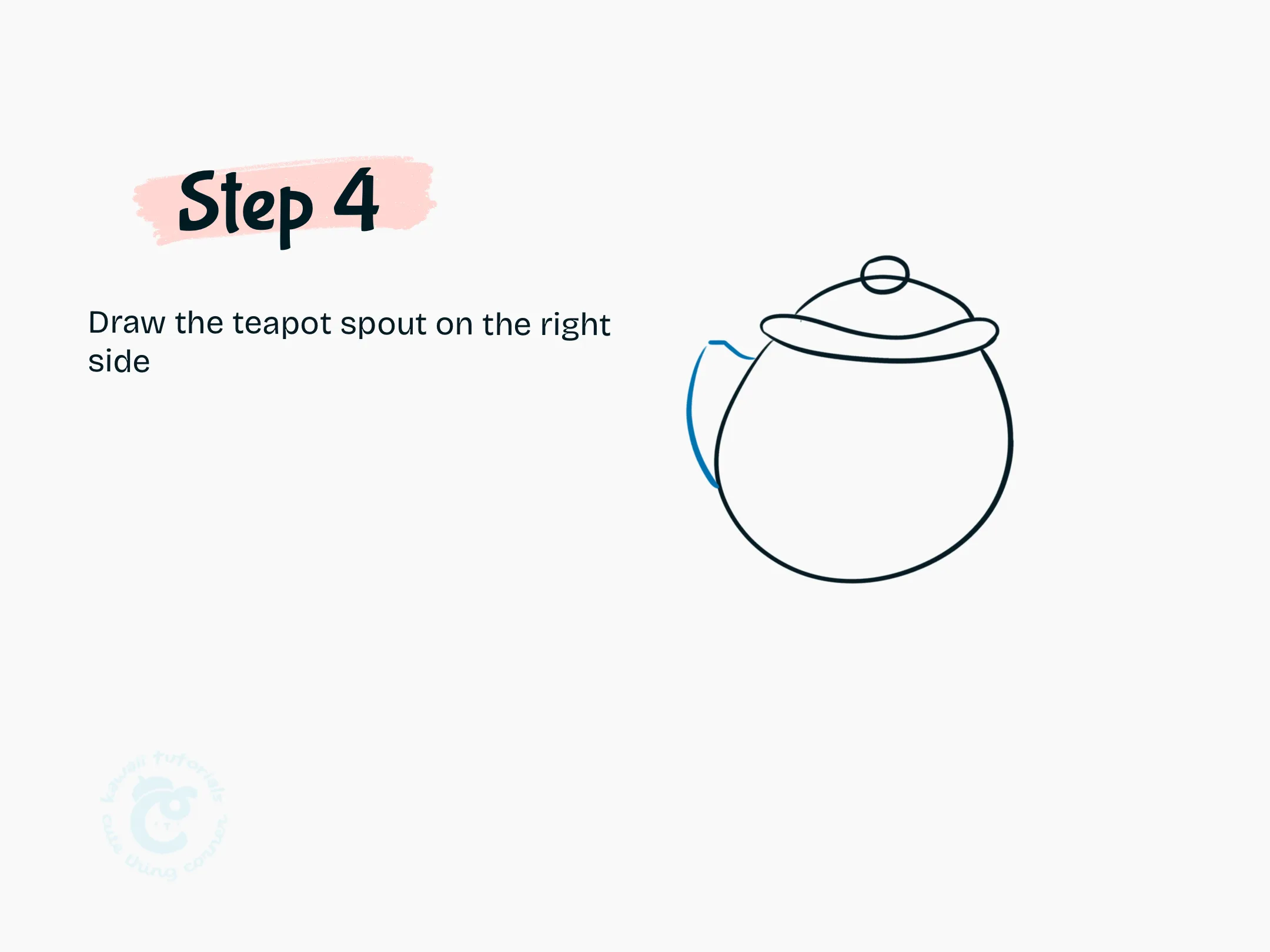 Draw the teapot spout on the right side