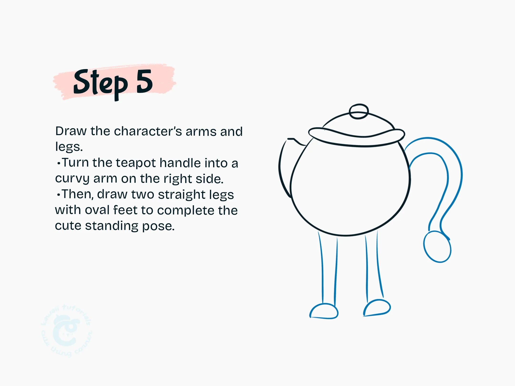 Draw the character's arms and legs