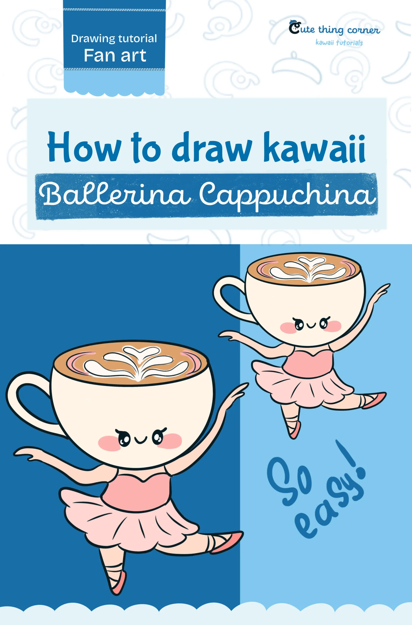 How to draw cute Ballerina Cappuchina (Step-by-step)