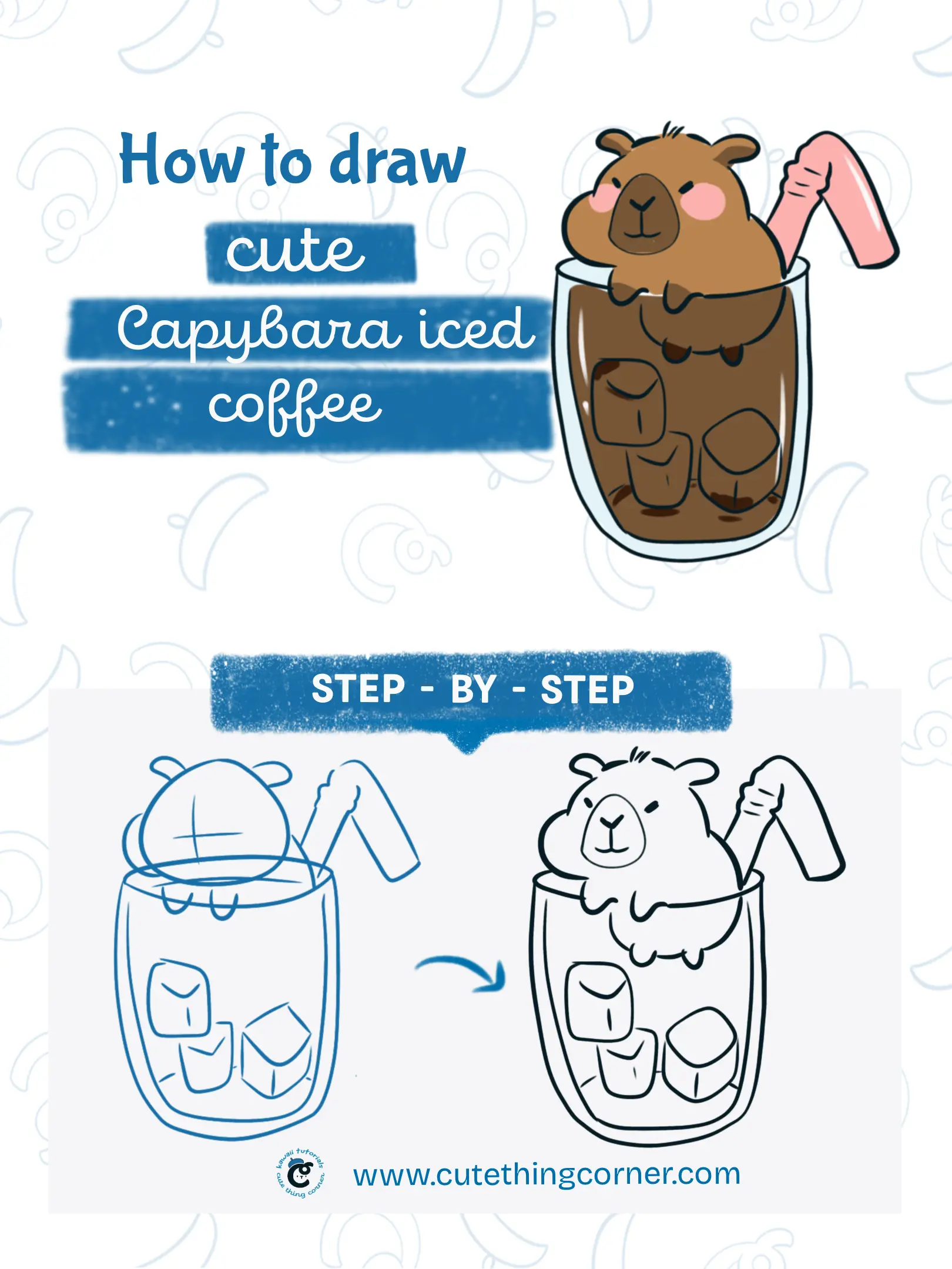 How to Draw Cute Capybara Iced Coffee