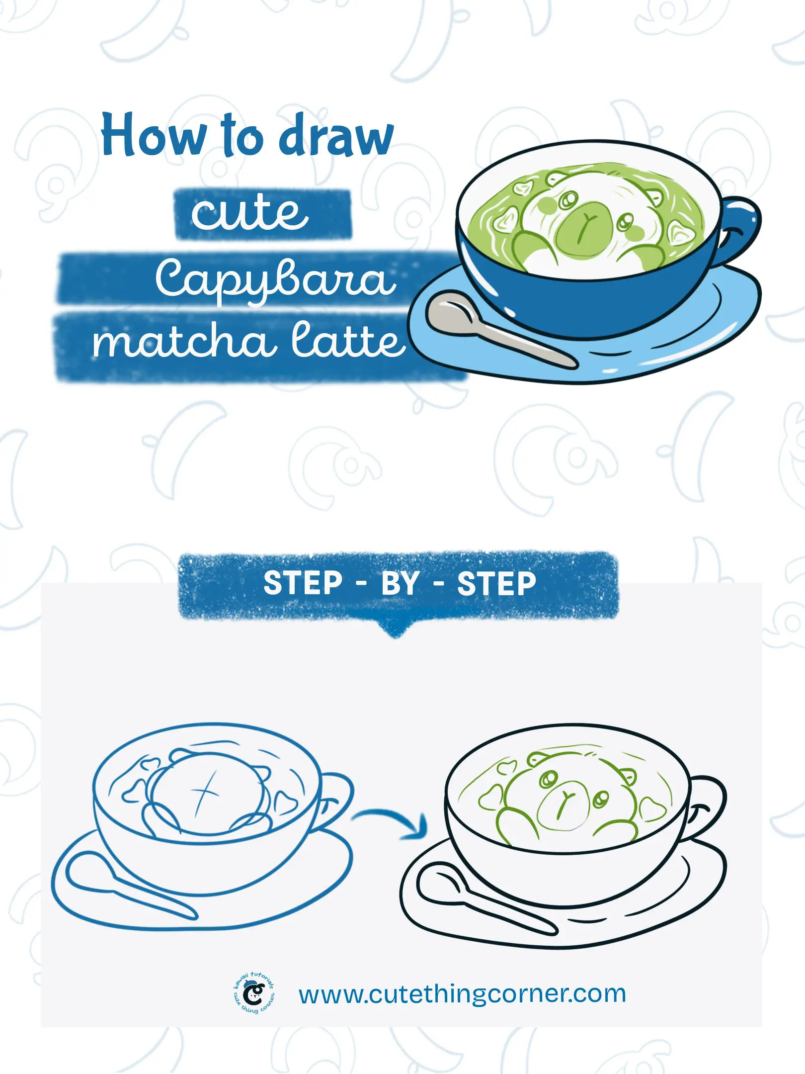 How to draw CapyBara matcha latte