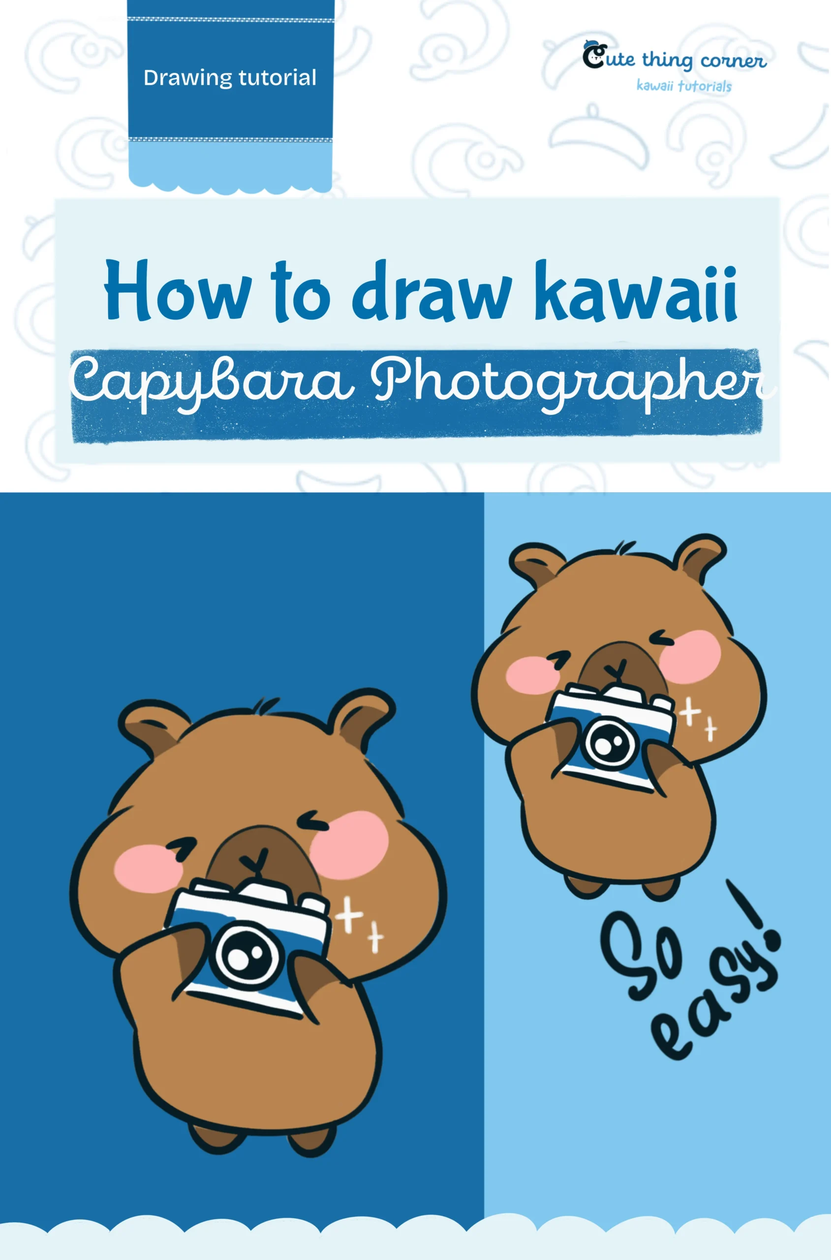 How to Draw Capybara Photographer (Step-by-step)