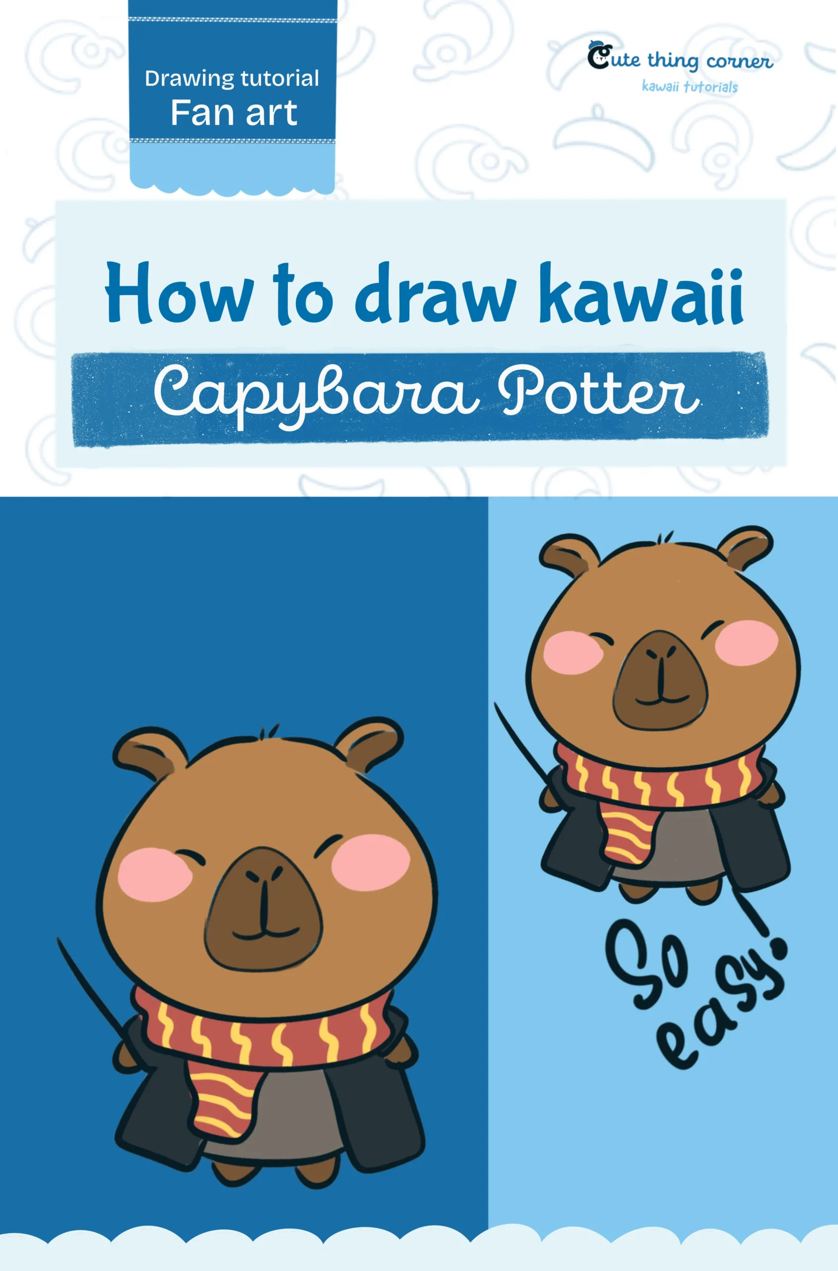 How to Draw Capybara Potter (Step-by-step)