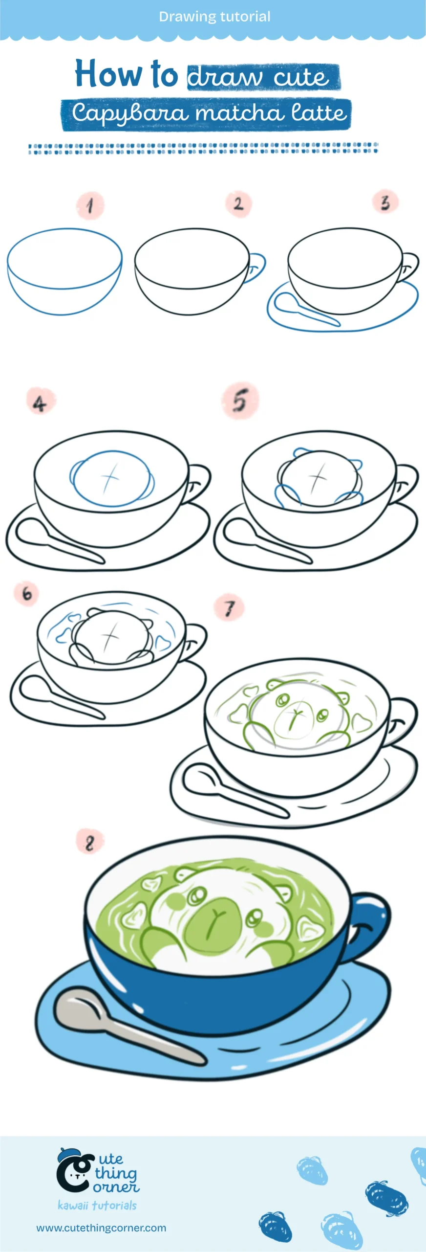 How to draw CapyBara matcha latte