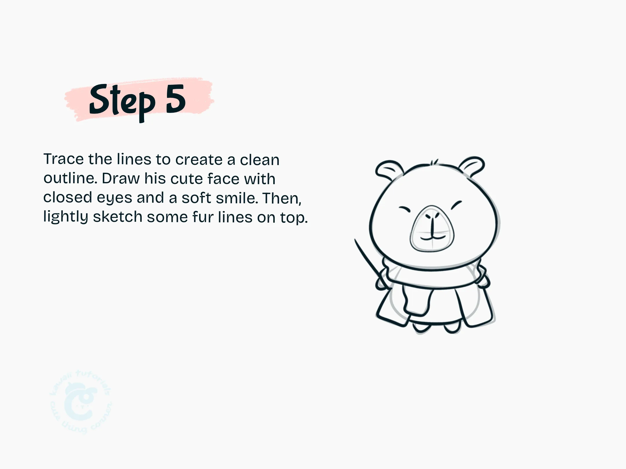 Trace the lines to create a clean outline.