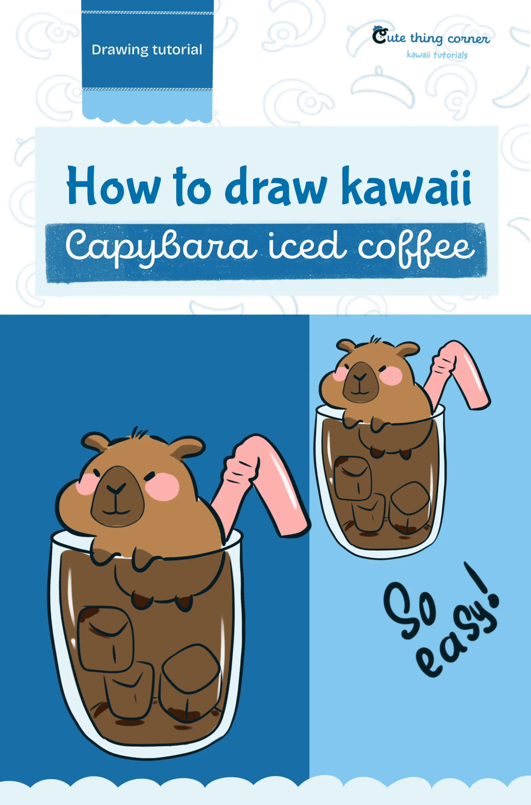 How to Draw Cute Capybara Iced Coffee