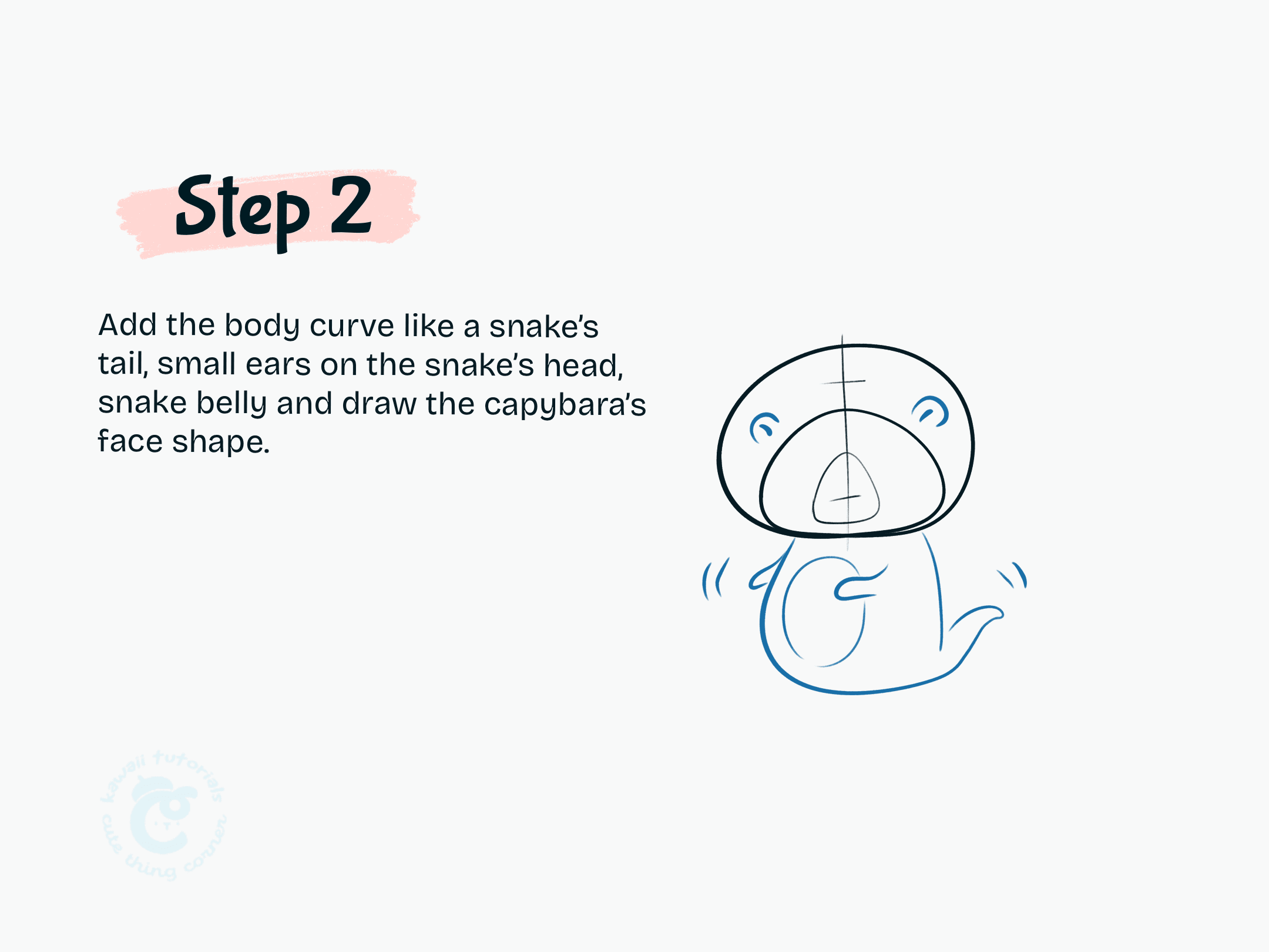 Add the body curve like a snake's tail