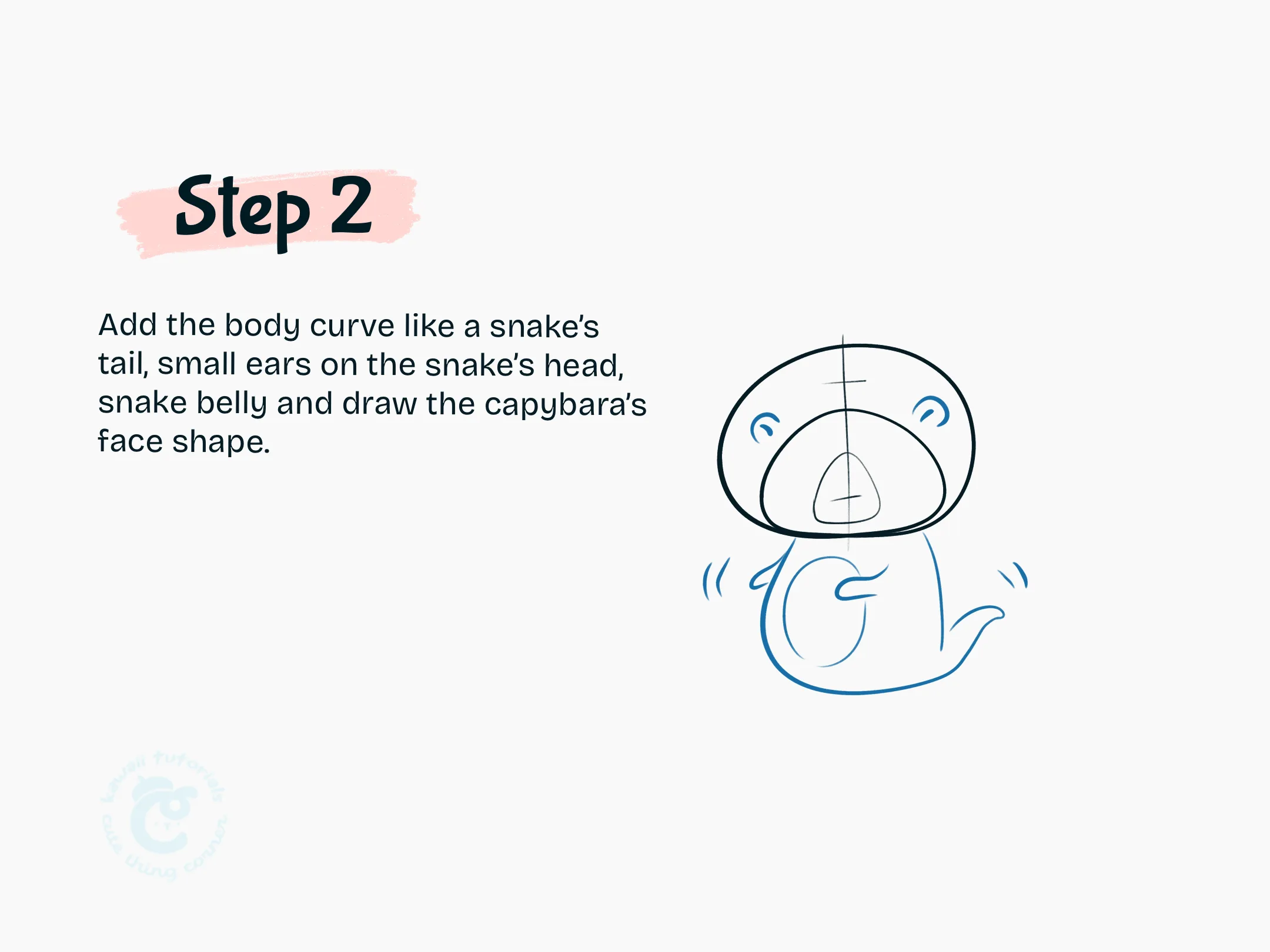 Add the body curve like a snake's tail