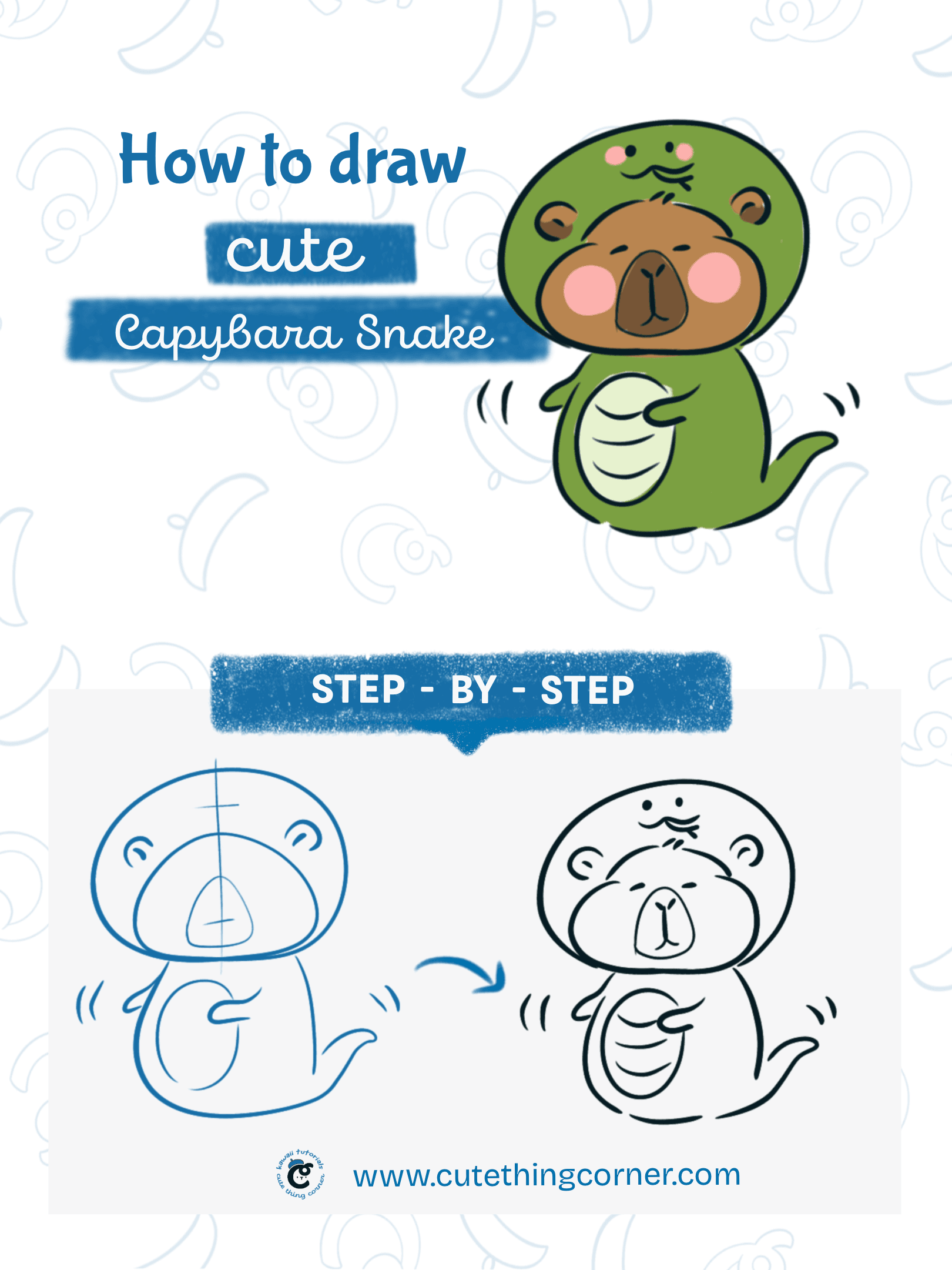 How to Draw Capybara with Snake Head (Step-by-step)