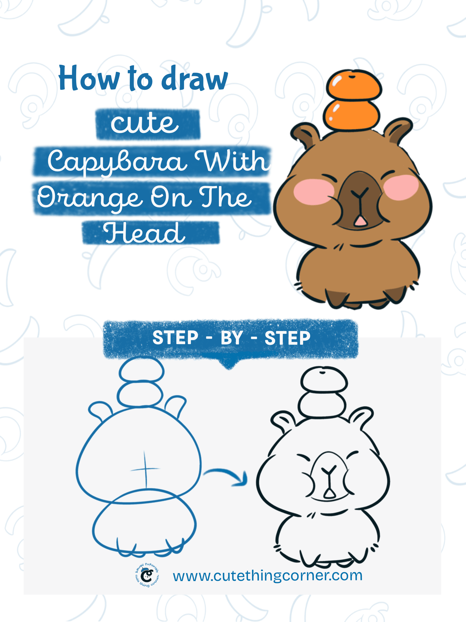 How to Draw Orange Capybara (Step-by-step)