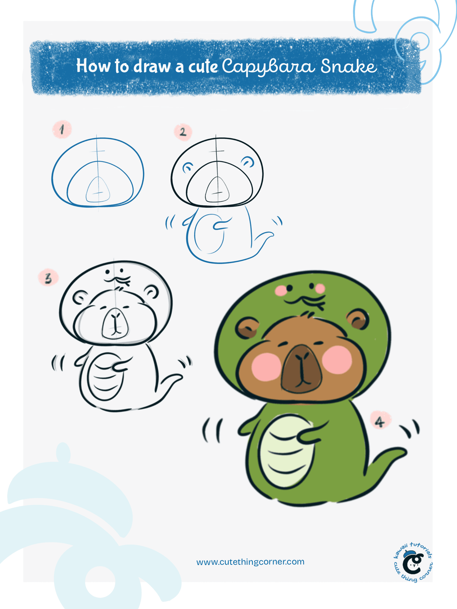 How to Draw Capybara with Snake Head (Step-by-step)