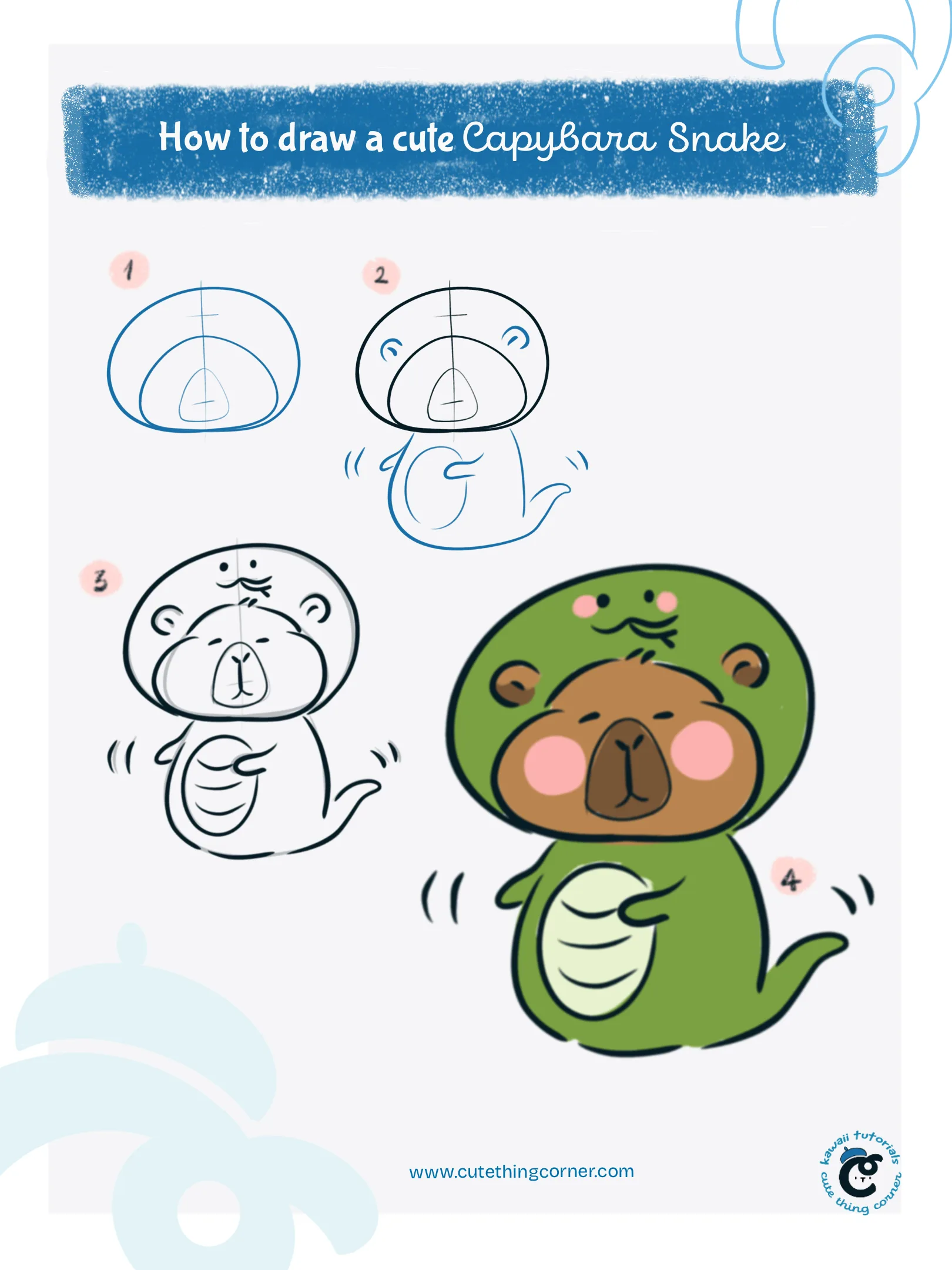 How to Draw Capybara with Snake Head (Step-by-step)