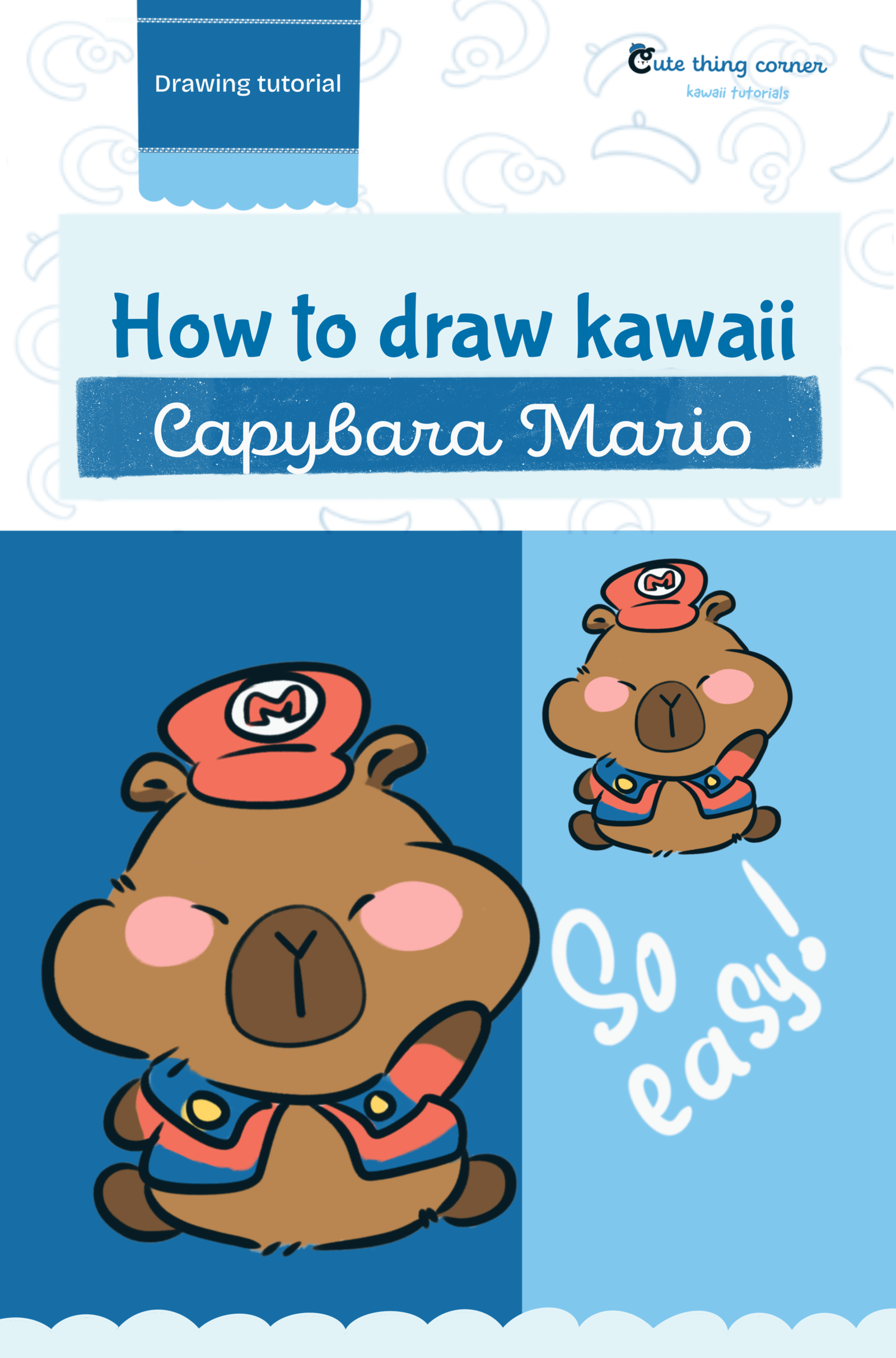 How to Draw Capybara Mario | Easy Step by Step Kawaii Drawing Tutorial