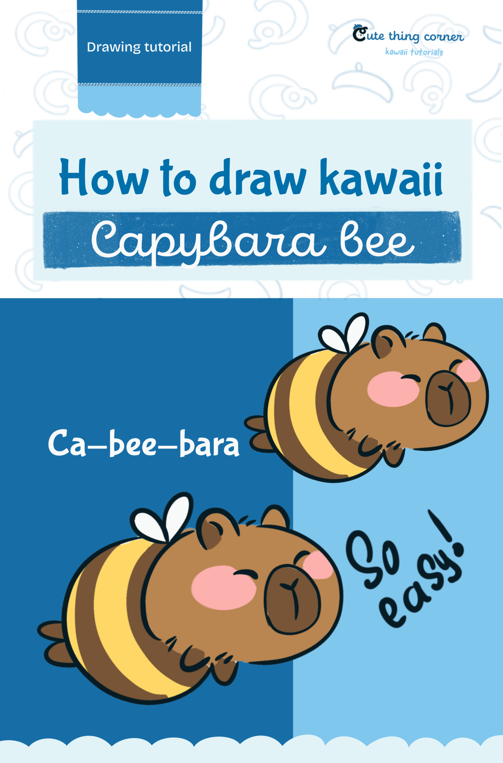How to Draw a Kawaii Capybara Bee
