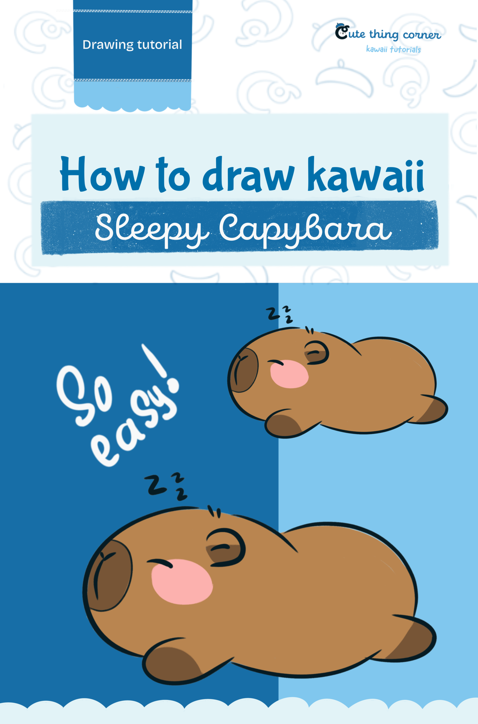 How to Draw a Sleepy Capybara