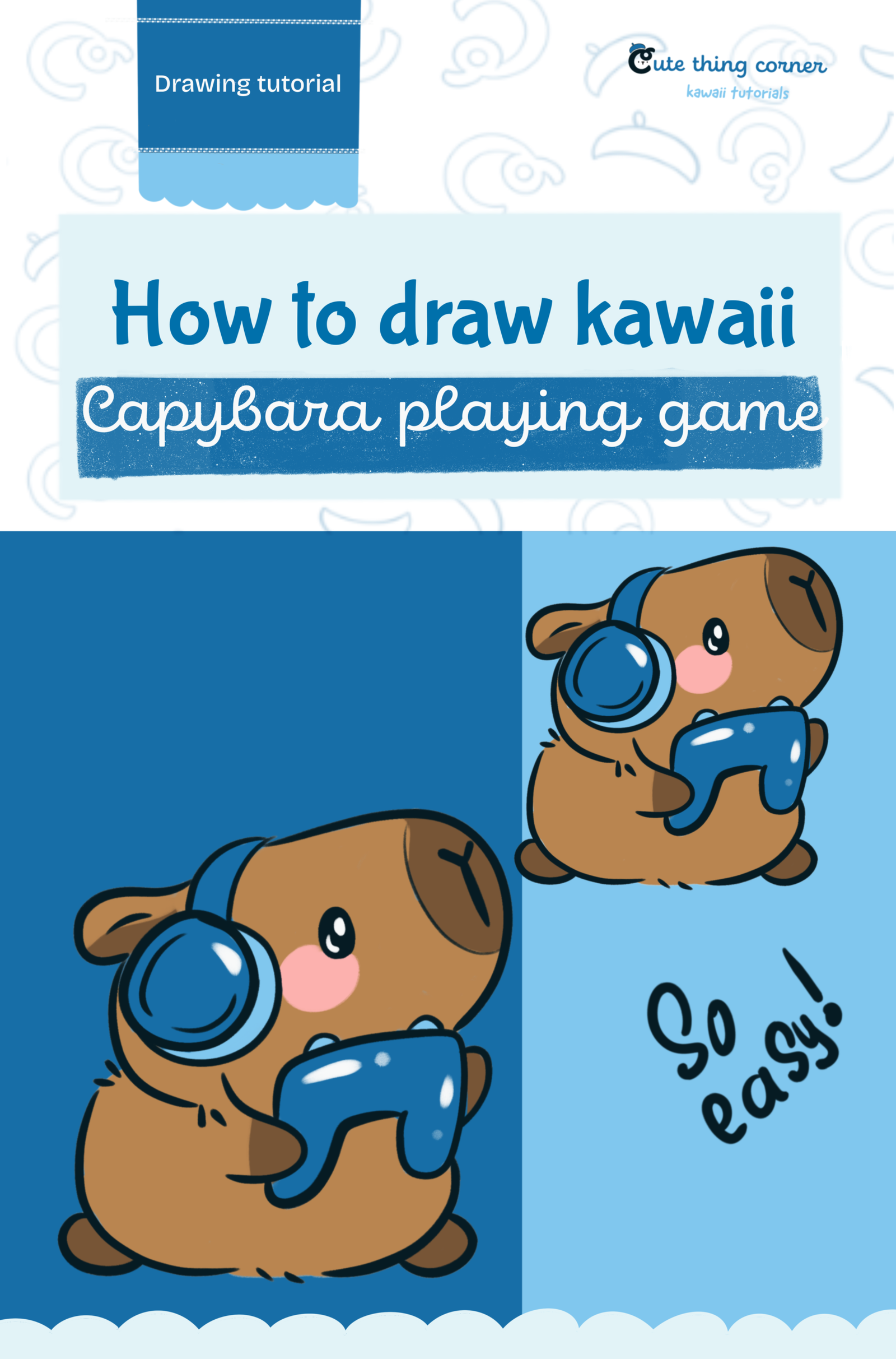 How to Draw Capybara Playing Game (Easy Step-by-Step Tutorial)