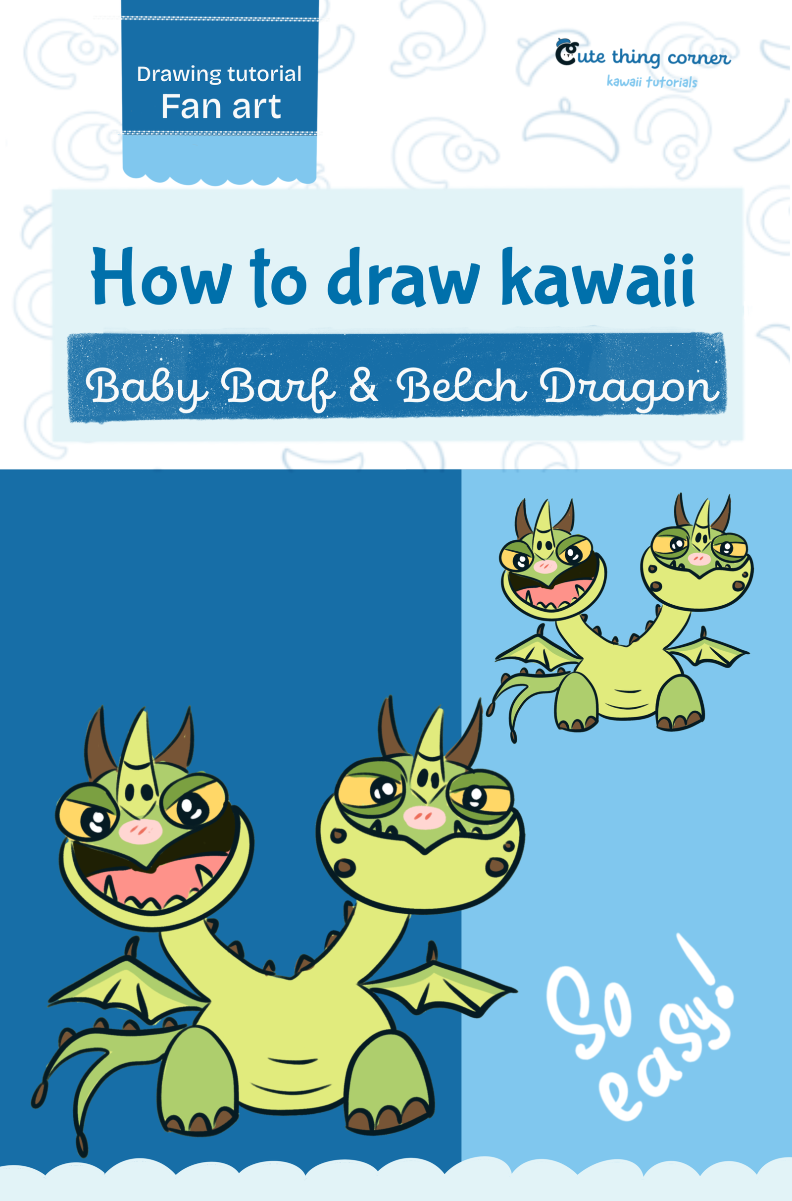 How to Draw Baby Barf & Belch Dragon | Easy Step-by-Step Drawing Tutorial