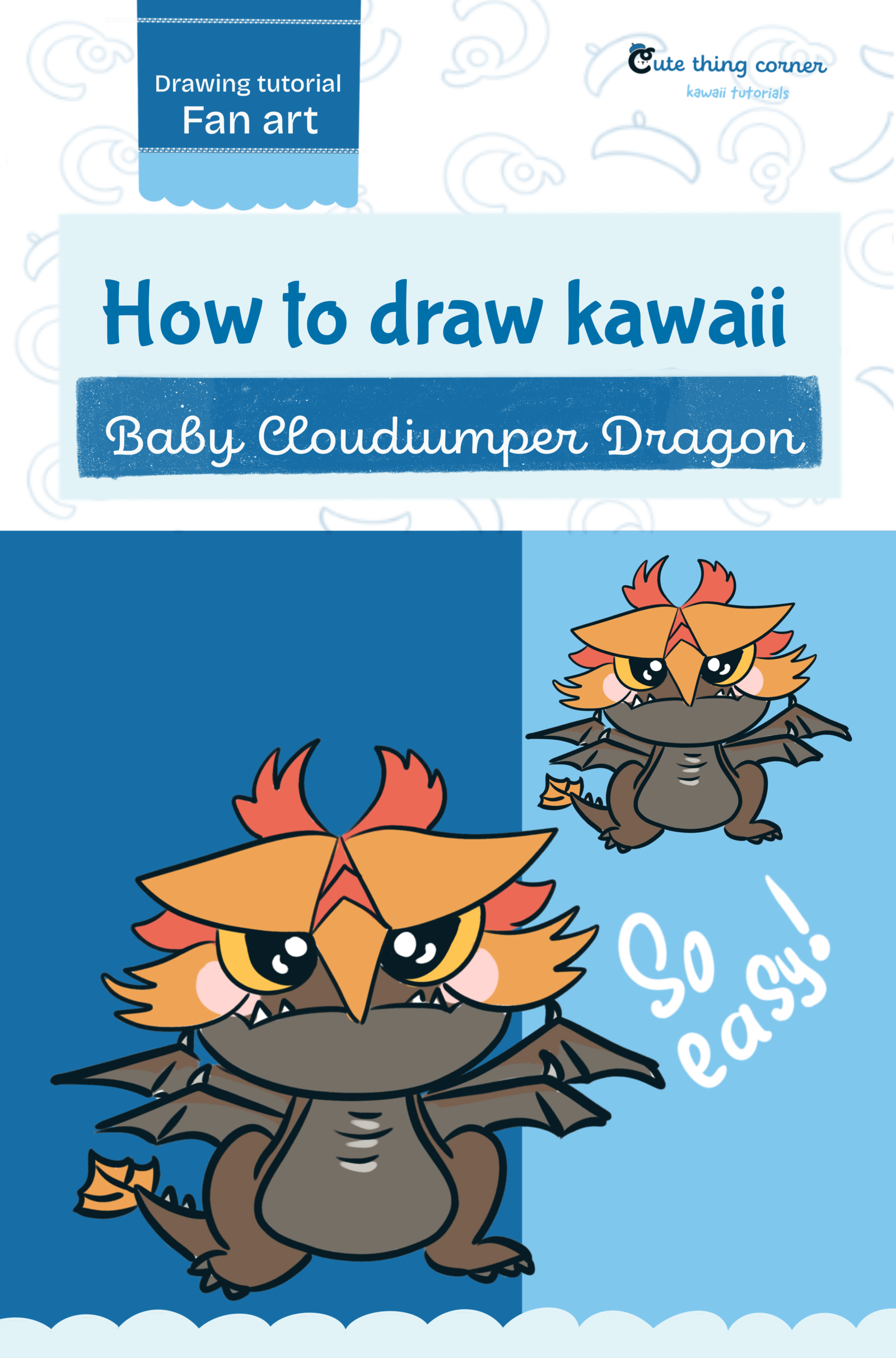 How to Draw Baby Cloudjumper Dragon | Easy Step-by-Step Drawing Tutorial