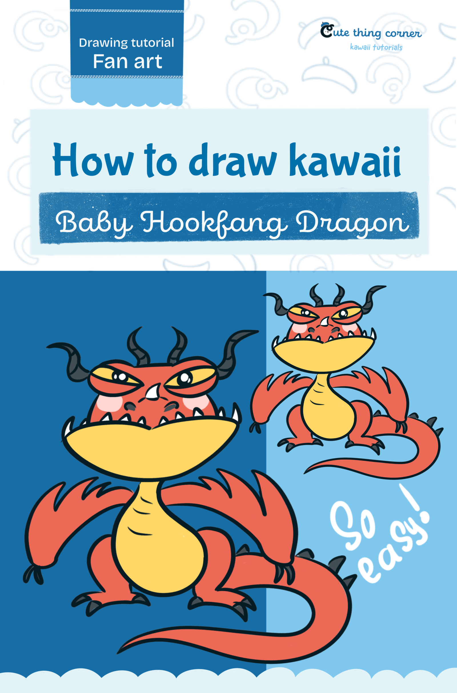How to Draw Baby Hookfang Dragon | Easy Step-by-Step Drawing Tutorial