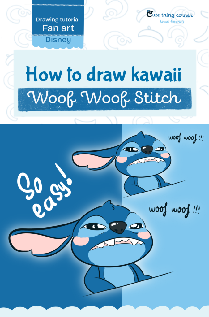 How to Draw Cute Woof Woof Stitch – Easy Step-by-Step Tutorial