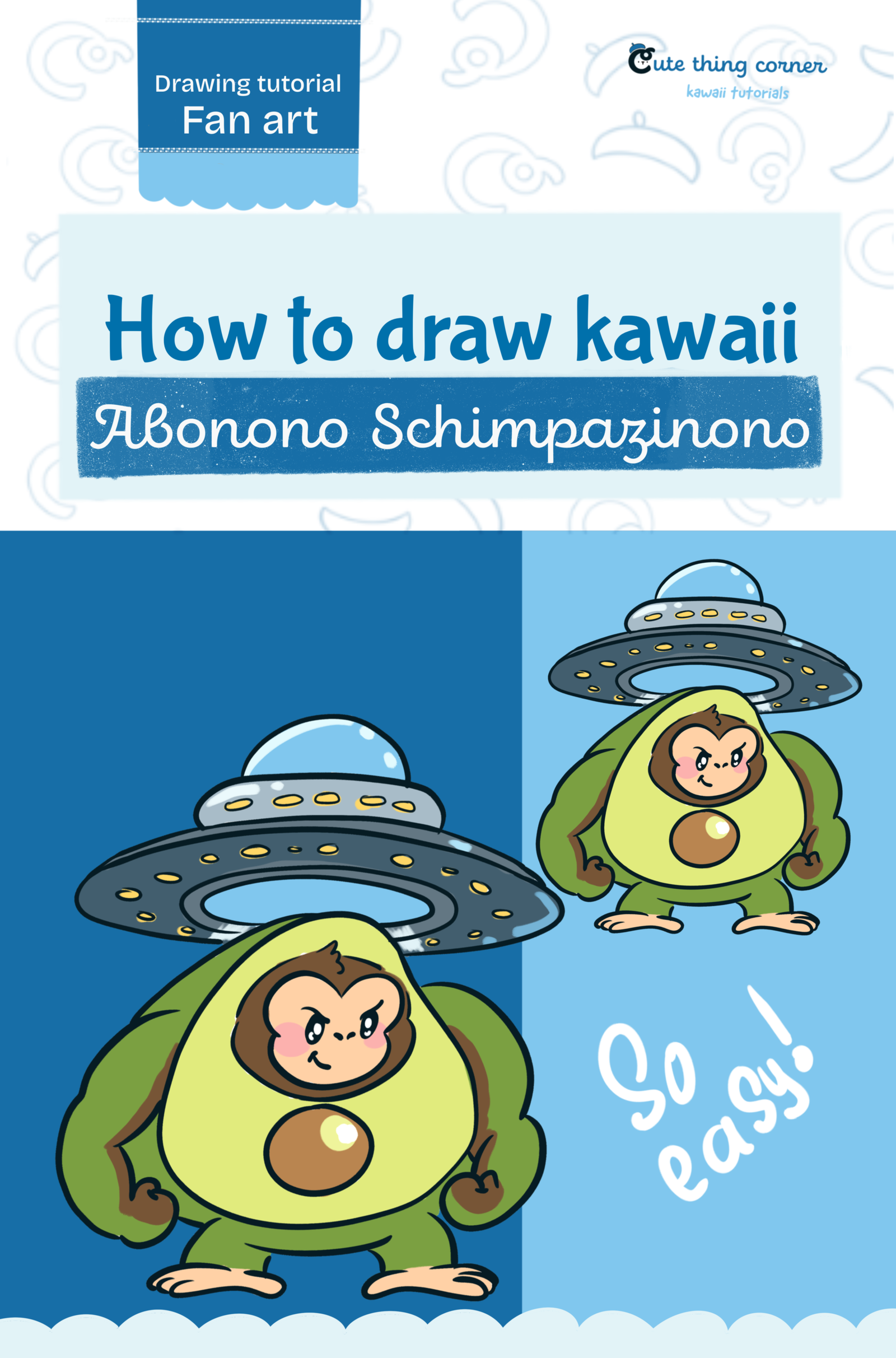 How to Draw Kawaii Abonono Schimpazinono | Easy Step-by-Step Drawing Tutorial