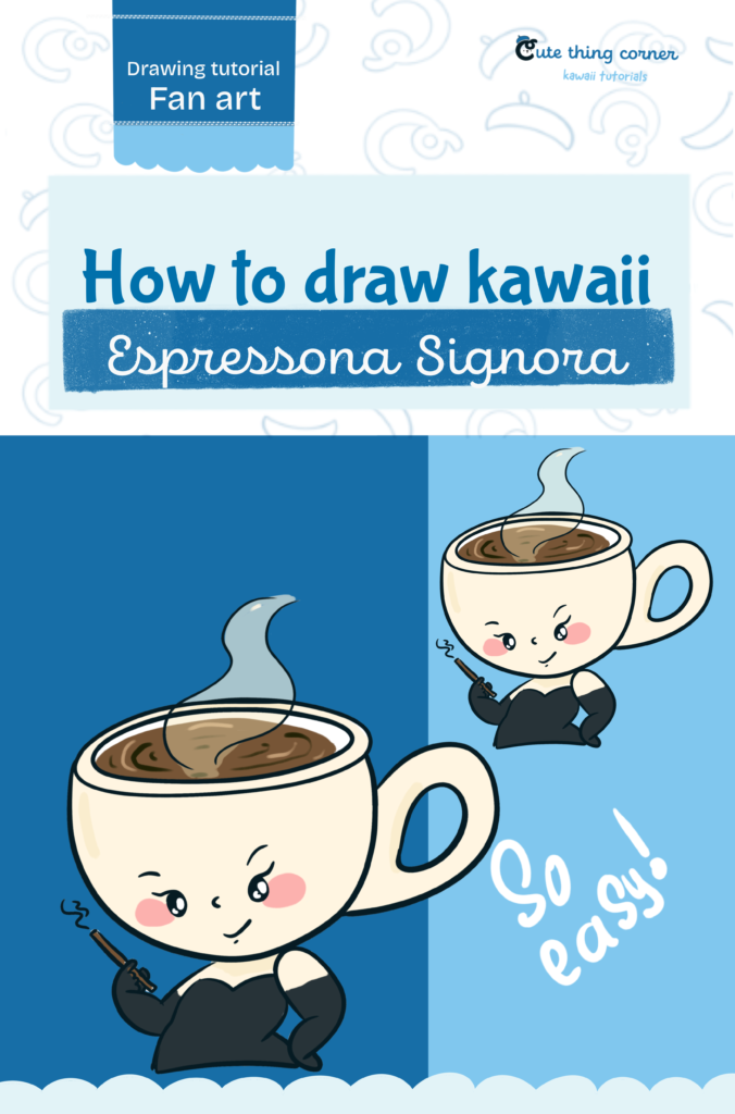 How to Draw Kawaii Espressona Signora | Easy Step-by-Step Drawing Tutorial
