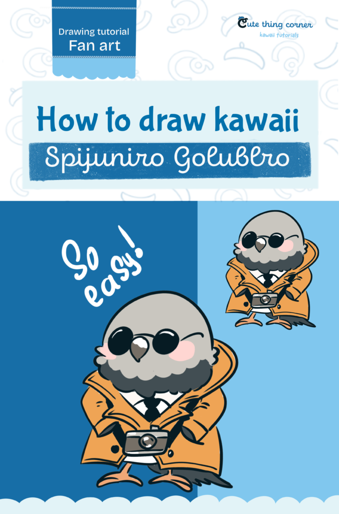 How to Draw Kawaii Spijuniro Golubiro | Easy Step-by-Step Drawing Tutorial