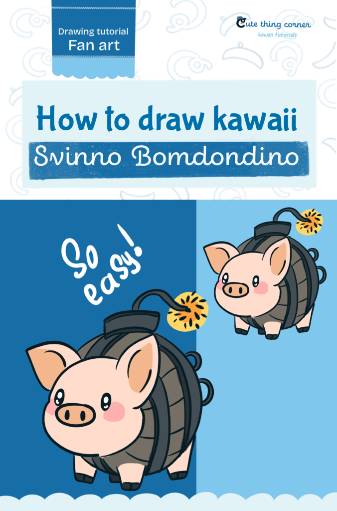 How to Draw Kawaii Svinno Bomdondino | Easy Step-by-Step Drawing Tutorial