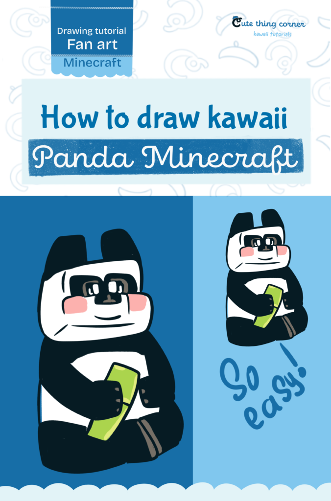 How to Draw Cute Panda Minecraft Step by Step
