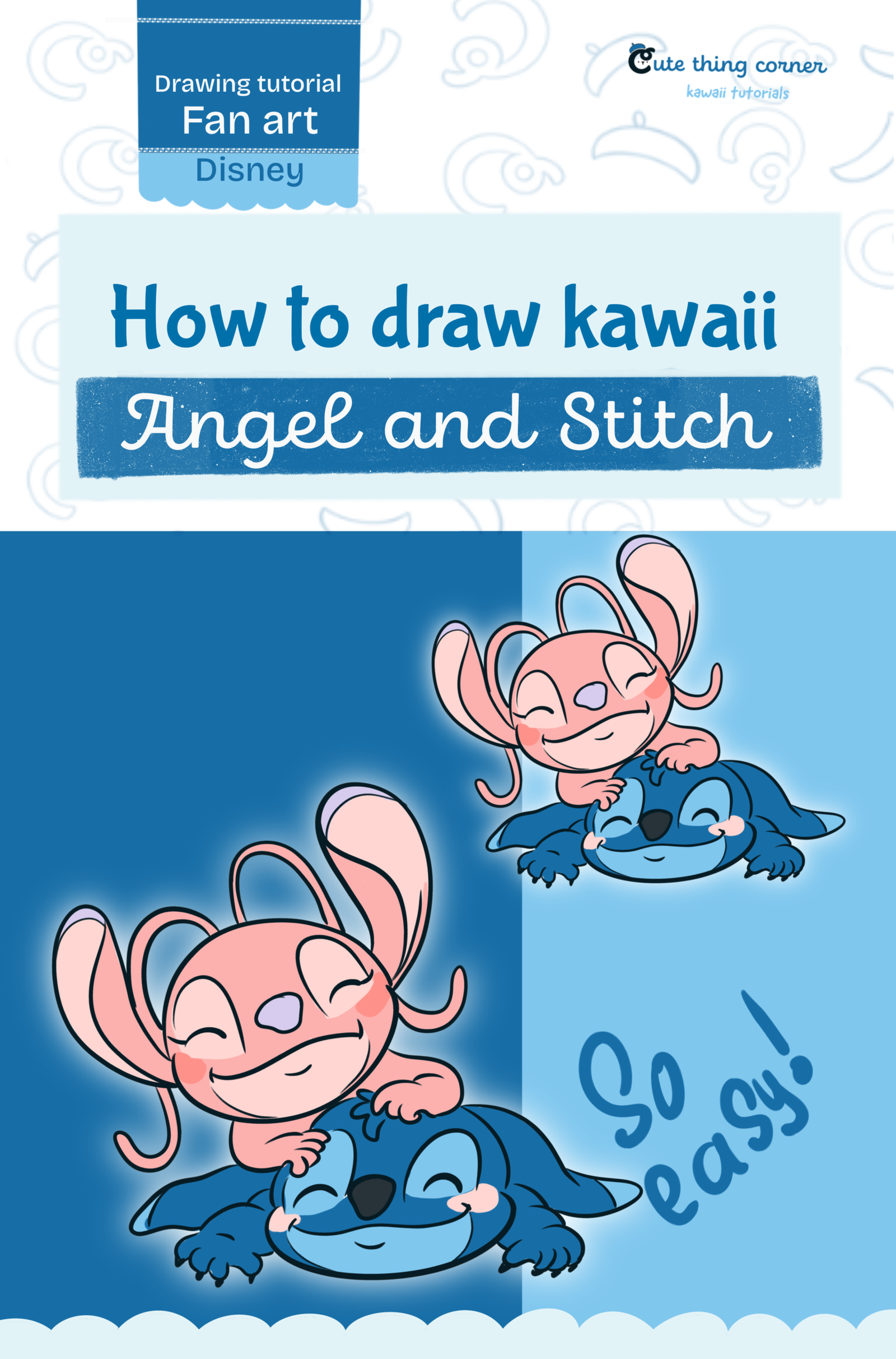 How to Draw Kawaii Angel and Stitch – Easy Step-by-Step Tutorial
