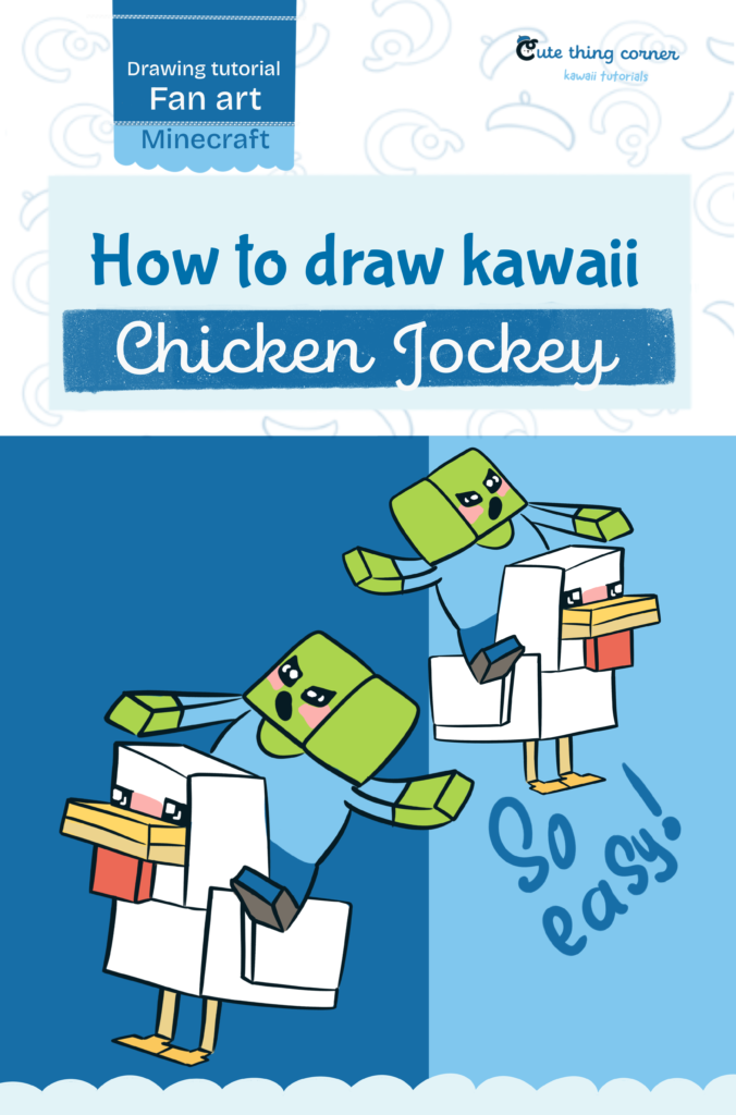 How to Draw Kawaii Chicken Jockey – Easy Step-by-Step Tutorial