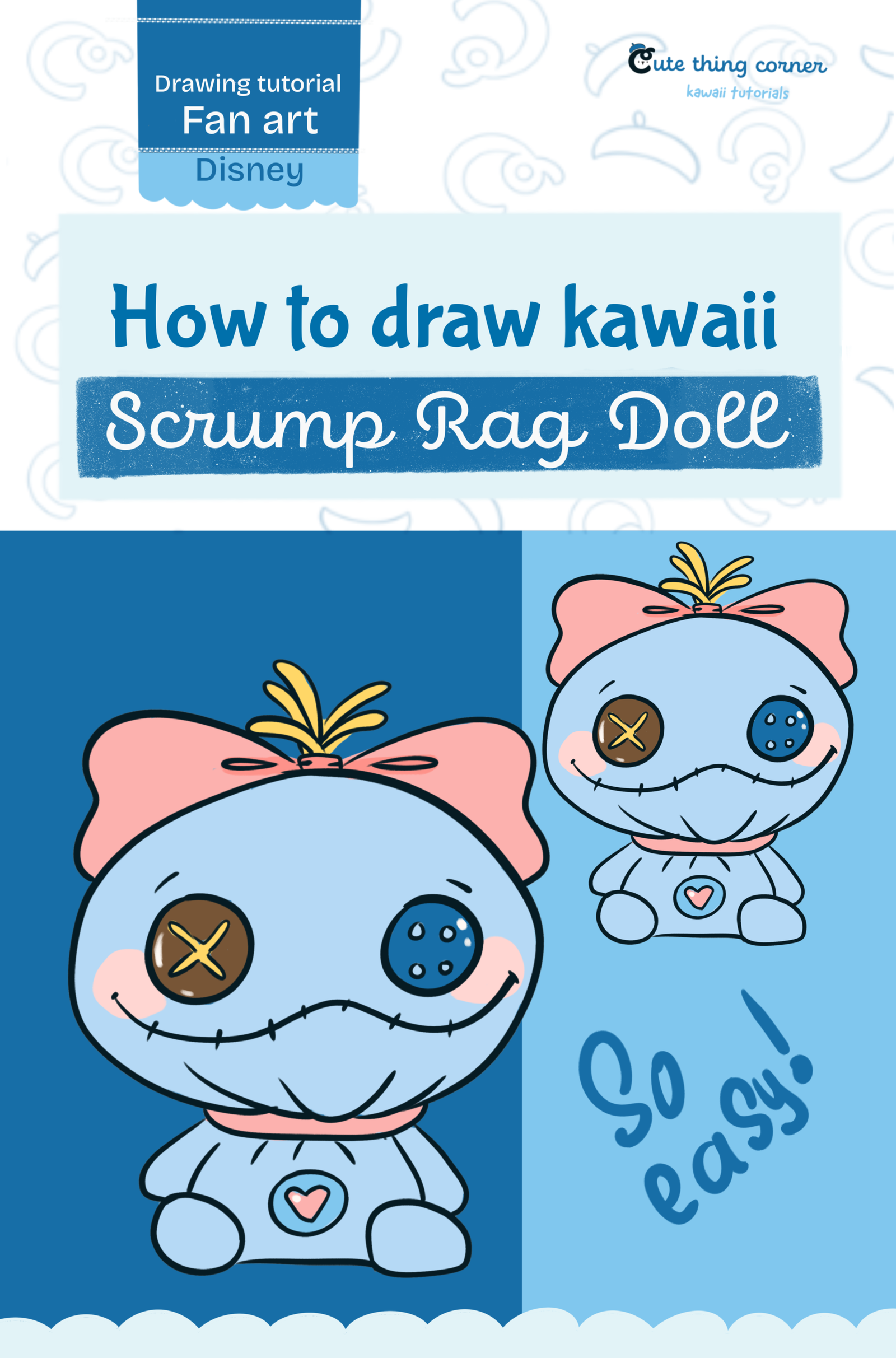 How to Draw Kawaii Scrump Rag Doll – Easy Step-by-Step Tutorial