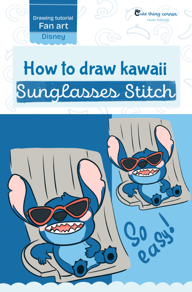 How to Draw Kawaii Sunglasses Stitch – Easy Step-by-Step Tutorial