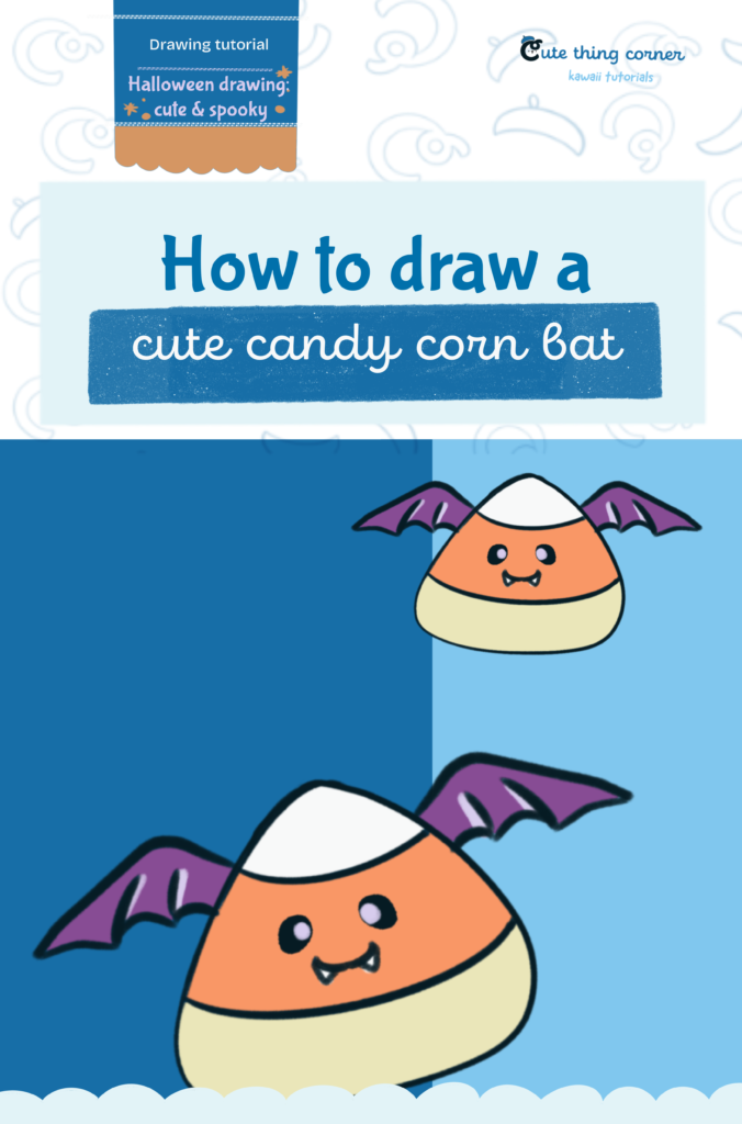 How to Draw a Cute Candy Corn Bat Step by Step