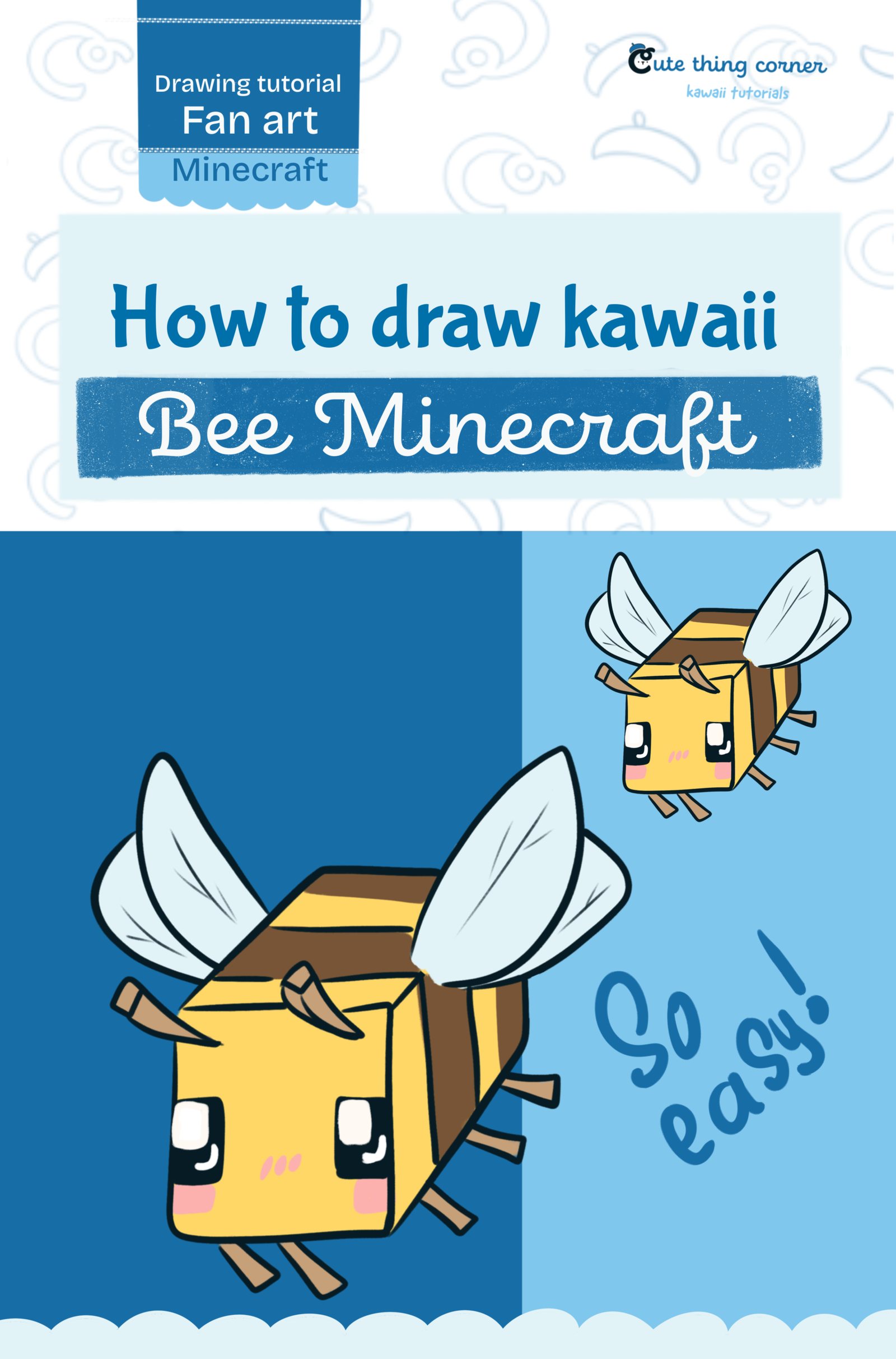 How to Draw a Cute Minecraft Bee – Easy Step-by-Step Tutorial